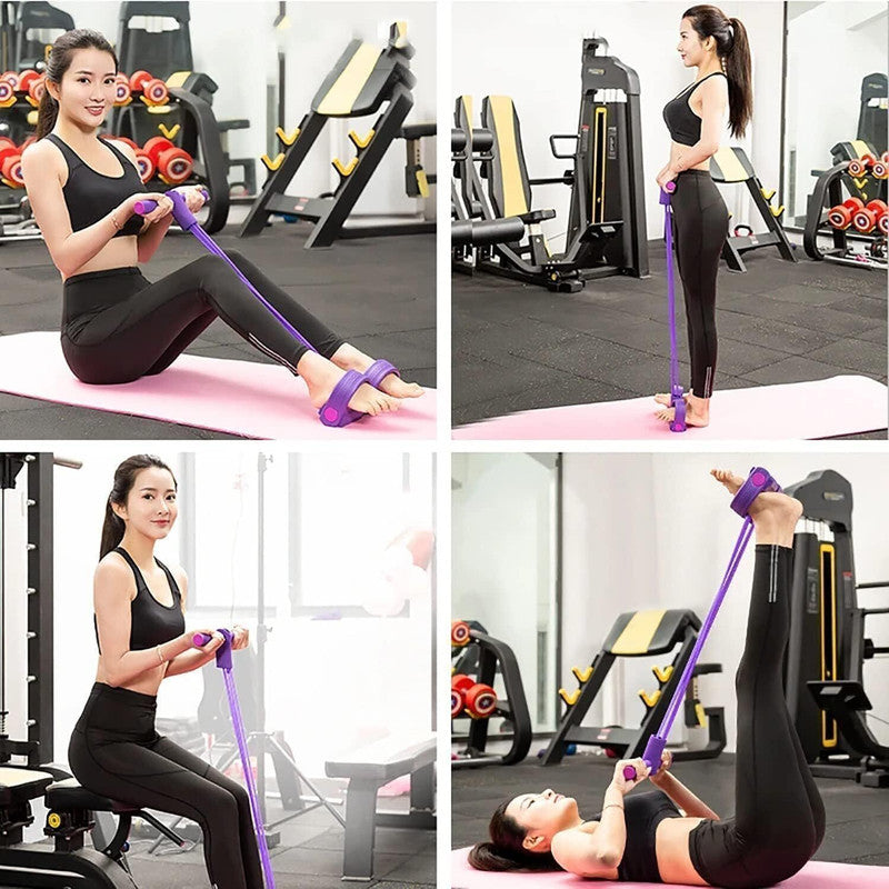 4 Tube Pull Reducer Resistance Band for Home Workout Yoga Stretching Fitness Ab Exerciser