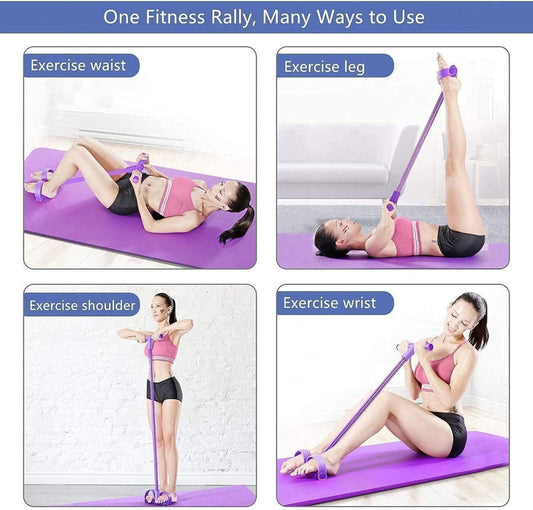4 Tube Pull Reducer Resistance Band for Home Workout Yoga Stretching Fitness Ab Exerciser