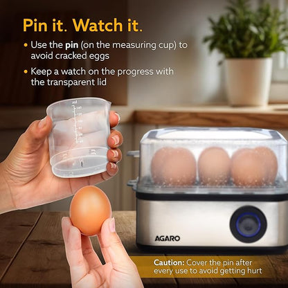Grand Egg Boiler And Poacher, 2-in1 Boils 8 Eggs,