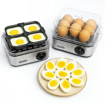 Grand Egg Boiler And Poacher, 2-in1 Boils 8 Eggs,