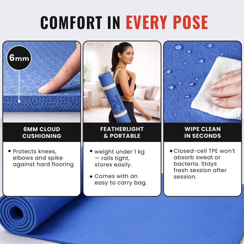 Non-Slip Yoga Mat-Perfect Grip for All Levels Thickness 4mm | Wine 4 mm Yoga Mat